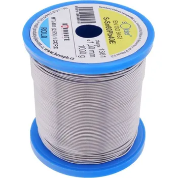 Páječka Kovohutě Příbram pájka drátová, Sn60Pb40, bez tavidla, 1000g průměr trubičky 2,0 mm množství 1000 g