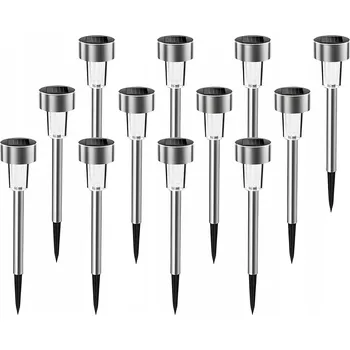 Venkovní osvětlení 12x SOLÁRNÍ LED ZAHRADNÍ LAMPA ZAPICHOVACÍ ZEMNÍ SLOUPEK ČIDLO