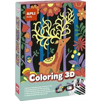 kreativní sada Umělecká sada s brýlemi Apli Kids – 3D vybarvování