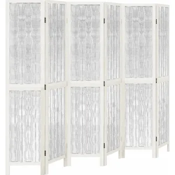 Paraván Dekorační Paraván Bílý Masivní Dřevo Paulownia 210x180 cm