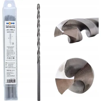 Vrták Vrták do kovu 5,1x132 mm prodloužený HRC PRO dlouhý DIN 340 NOMI