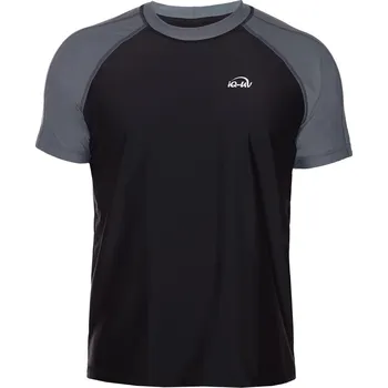 Pánské oblečení Tričko UV pánské krátký rukáv šedá/černá volný střih UV beach Barva: 3780 ash-black, Velikost: L 648130.3780 L
