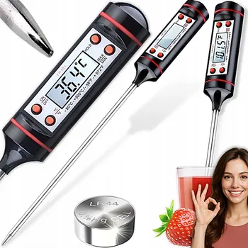 Kuchyňský teploměr JEHLOVÝ KUCHYŇSKÝ TEPLOMĚR SONDA NA MASO GRIL UZENINY POUZDRO UNIVERZÁLNÍ