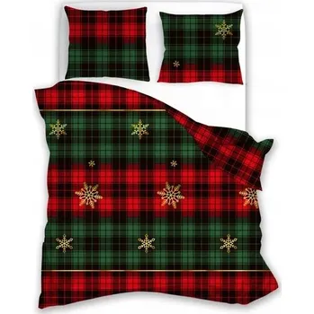 Povlečení Povlečení kostkované povlečení povlečení s kostkovanými sněhovými vločkami 140x200