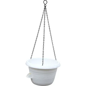 Květináč Plastia Samozavlažovací žardina Siesta ø 35 s kovovým závěsem slonová kost