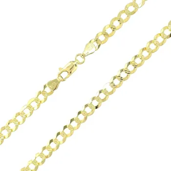 Řetízek Stříbrný pozlacený řetízek pancr s brusem délka řetízku 45cm