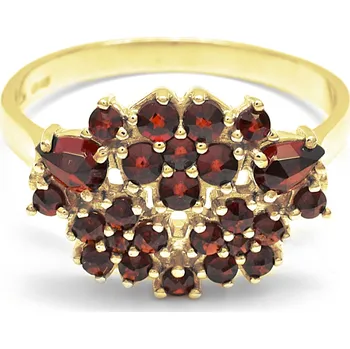 Prsten Stříbrný prsten s českými granáty Noble - 68, Zlacení