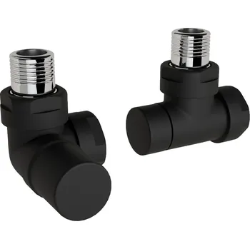 Ventil Zehnder Ventil Zehnder úhlový rohový, rohové šroubení pro zpátečku 1/2", Set I, RAL 0557 black matt, Z-839659-0557 Z-839659-0557