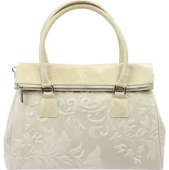 Kabelka Kožená kufříková kabelka Luka 20-054 MN světle béžová