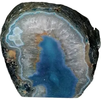 Svícen Achátový svícen na čajovou svíčku modrý 9x9,5 cm