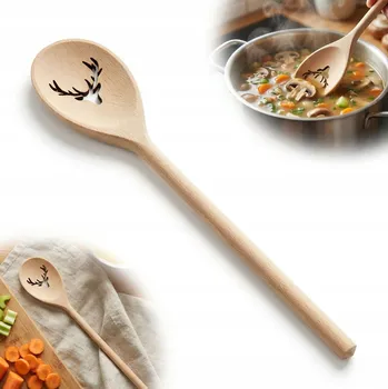 Příbor Dřevěná švédská kuchyňská lžíce JELEŃ 30 cm