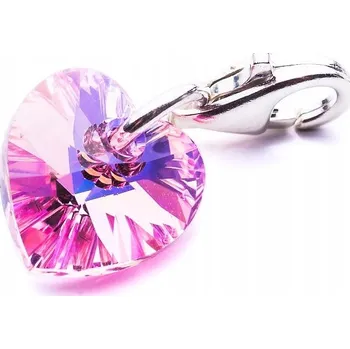 Přívěsek Charms přívěsek na náramky stříbro 925 s kr. Swarovski Srdce 10 mm LRAB
