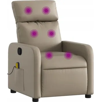 Křeslo Masážní křeslo rozkládací 6-bodové cappuccino, 66x89,5x95,5 cm