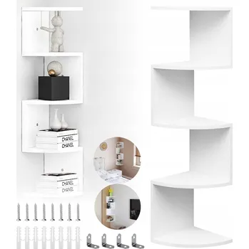 Knihovna STENOVÝ REGÁL, ROHOVÝ REGÁL, NA CD, DVD, REGÁL NA KNIHY, 5 POLIC