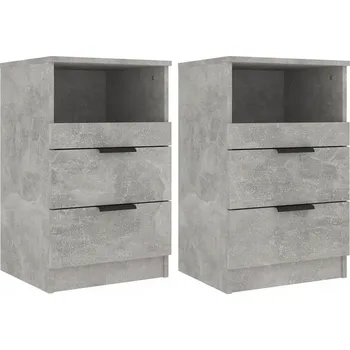 Noční stolek Noční stolek šedý se 2 zásuvkami, 40 x 36 x 65 cm