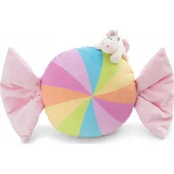 Polštář NICI POLŠTÁŘ VE TVARU BONBONU 45 CM S PLYŠOVÝM JEDNOROŽCEM