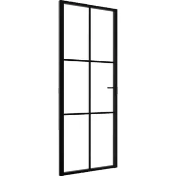 Interiérové dveře Interiérové skleněné dveře černé průhledné 76 x 201,5 cm s dekorem