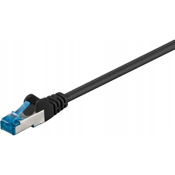 Síťový kabel Patchcord Goobay S/FTP 6a RJ45 / RJ45 0,5 m černý