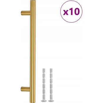 Obraz Nábytkové úchytky T-224 mm zlaté z nerezové oceli, 10 ks