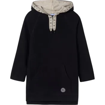 Dívčí šaty Mayoral dívčí sportovní šaty s kapucí černé