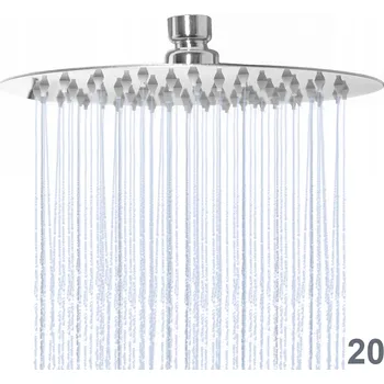 Sprchová hlavice DEŠŤOVÁ SPRCHOVÁ HLAVICE OCELOVÁ TENKÁ kulatá 20cm CHROM slim