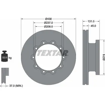 Brzdový kotouč Brzdový kotouč TEXTAR 93088300