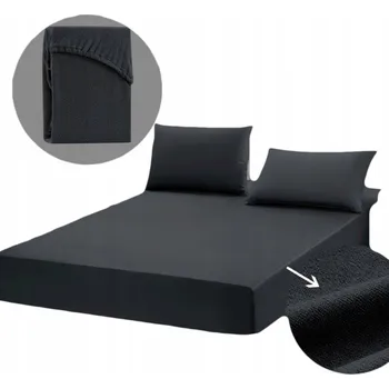 Prostěradlo Prostěradlo 220x200 Froté 100% bavlna Černé Cotton World s gumou