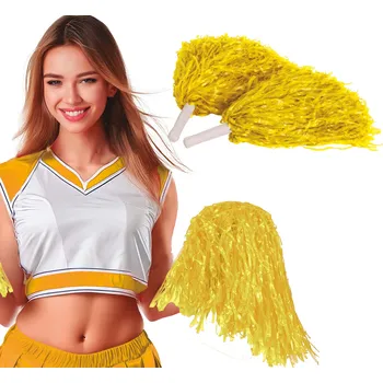 Karnevalový doplněk Guirca Pompomy pro mažoretky Barva: Žlutá