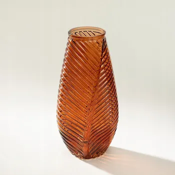 Váza Skleněná váza Leaf II 13x10x29 cm