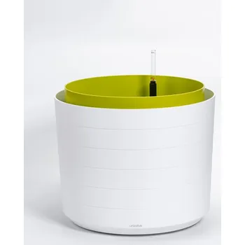 Květináč Plastia Samozavlažovací velkoobjemová nádoba Berberis 46 - bílá/zelená