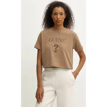 Pánské tričko Tričko Guess FABIA V5BI01.K1891 béžová 01X, vel. XL