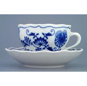 Jednorázové nádobí Cibulák šálek a podšálek B+B 0,20 l cibulový porcelán Dubí, originální cibulák 2.jakost