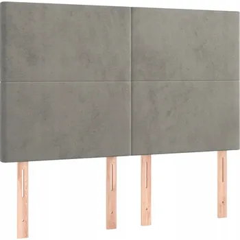 Čelo postele nastavitelné světle šedé samet 144 x 5 x 118/128 cm