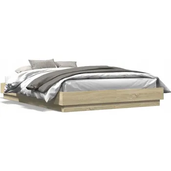 Postel Rám postele dřevěný, dub sonoma, 203x153x23 cm