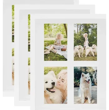 Rám na obraz vidaXL 3D fotorámečky 3 ks bílé 28 x 35 cm pro obraz 4 x (10 x 15 cm)