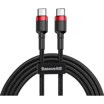 Datový kabel Baseus Cafule Flash Charging USB-C - USB-C 60W 2m Red-Black