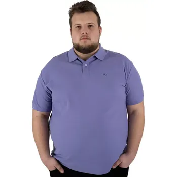 Pánské tričko Velká pánská polokošile bez vzoru Double PS-3032 světle fialová (4XL)