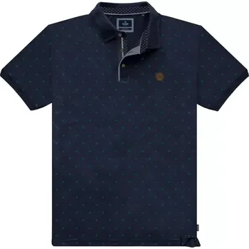 Pánská košile Velká pánská polokošile s jemným vzorem Double Urban Outfitters PS-3044 tmavě modré (4XL)