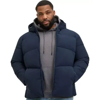 Velká pánská prošívaná bunda s kapucí Jack & Jones 12283873 tmavě modrá (5XL)