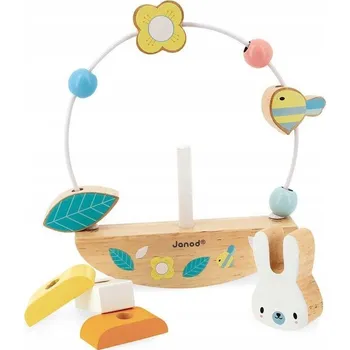 Dřevěná hračka Janod Dřevěná balanční deska s motorickou smyčkou
