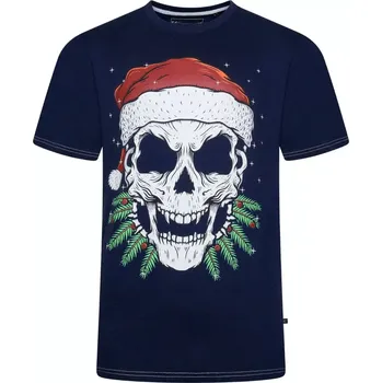 Pánské tričko Velké pánské vánoční tričko s potiskem Kam X036 tmavě modré (6XL)