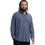 Velká elastická pánská košile s dlouhým rukávem svislé pruhy – Jack & Jones 12283532 tmavě modrá (7XL)