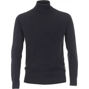 Pánský svetr Tmavě modrý svetr s rolákem a dlouhým rukávem Redmond 501-11 ve větší velikosti (6XL)