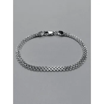 Náramek Stříbrný náramek plochý - bismark