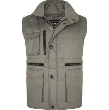 Pánská vesta Velká pánská vesta bez rukávů se stojáčkem Kam KV115 khaki (4XL)
