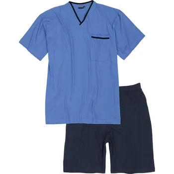 Pánské pyžamo Velké pánské pyžamo Adamo 119261-320 s krátkým rukávem modré (3XL)