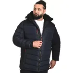 Duża męska kurtka zimowa pikowana z kapturem Duke D555 Workington granatowa (4XL)