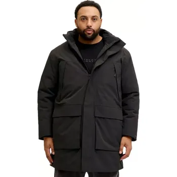 Pánská bunda Velká pánská bunda s kapucí parka Jack & Jones 12284372 černá (6XL)