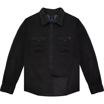 Pánská košile Velká pánská košile z tlustého manšestru s dlouhým rukávem Double Urban Outfitters GS-5116 černá (5XL)