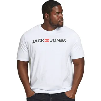 Pánské tričko Pánské velké tričko Jack & Jones 12184987 bílá (5XL)